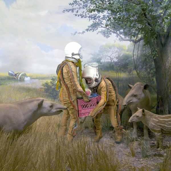 Photograph Todd Baxter Astronaut And Tapirs on One Eyeland